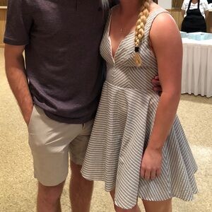 Charlotte Russe Gray and White Striped Dress